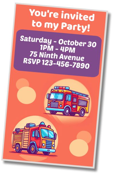 Free personalized birthday invitation Firefighters Birthday Celebration