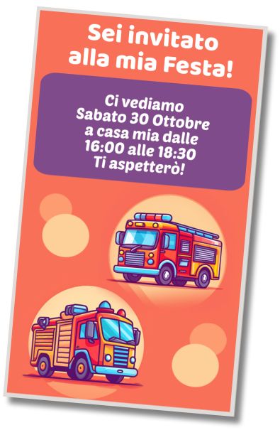 Invito di compleanno personalizzato gratis Festa di Compleanno dei Vigili del Fuoco