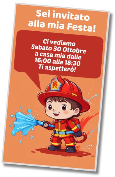 Invito di compleanno personalizzato gratis Festa in Piscina dei Vigili del Fuoco
