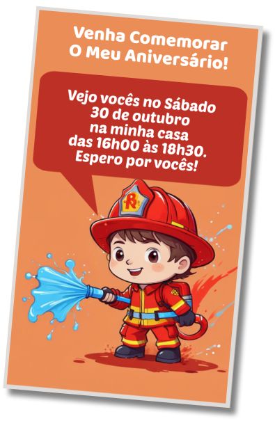 Convite de aniversário personalizado grátis Festa na Piscina dos Bombeiros