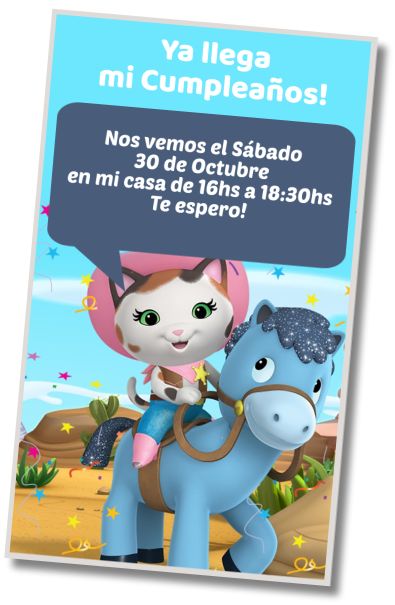 Invitación de cumpleaños personalizada gratis Fiesta de Helados Sheriff Callie