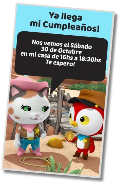 Invitación de cumpleaños personalizada gratis Fiesta de Disfraces Sheriff Caliie