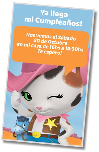 Invitación de cumpleaños personalizada gratis Fiesta de Inflables Sheriff Callie