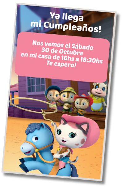 Invitación de cumpleaños personalizada gratis Fiesta Vaquera Cowboy y Cowgirl Sheriff Callie