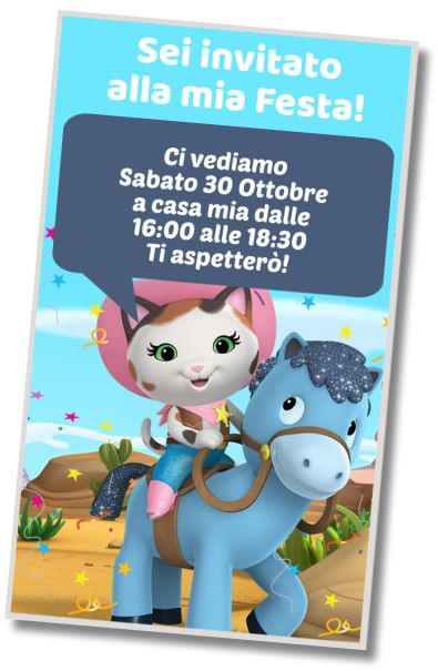 Invito di compleanno personalizzato gratuito Festa del Gelato della Sceriffa Callie