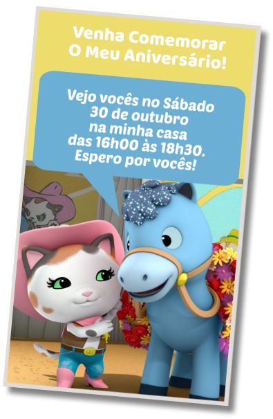 Faça um Convite Virtual Aniversário Temático da Xerife Callie
