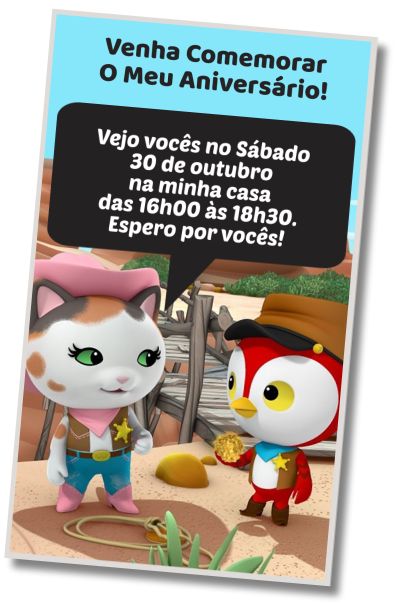 Faça um Convite Virtual Festa à Fantasia do xerife Caliie