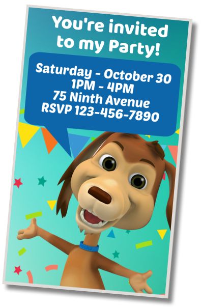 Free personalized birthday invitation Chocolate Dog Theme Party