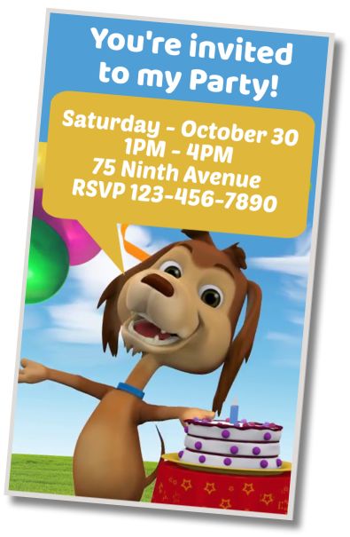 Make Virtual Invitation Chocolo Dog Birthday Party