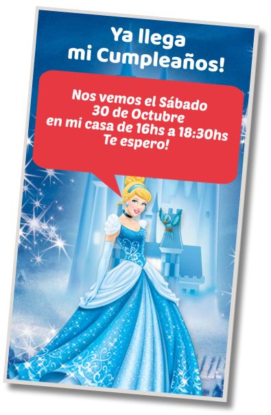 Hacer Invitación Virtual Saludo de Cumpleaños Cenicienta