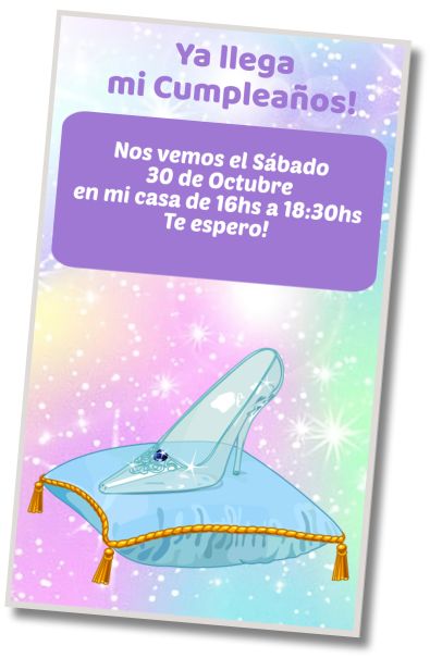Hacer Invitación Virtual Cumpleaños Sorpresa Cenicienta