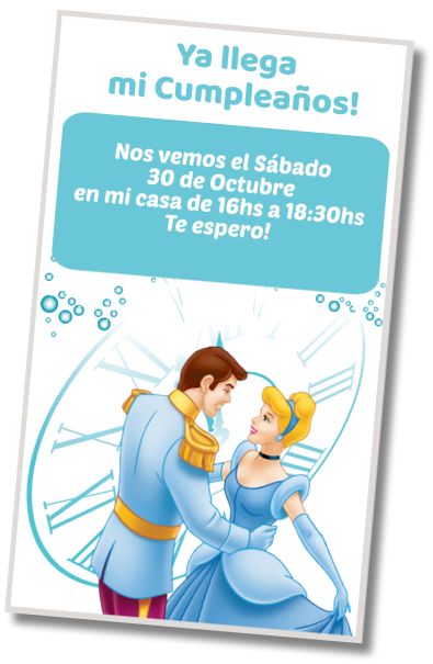 Hacer Invitación Virtual Baile de Cumpleaños Cenicienta