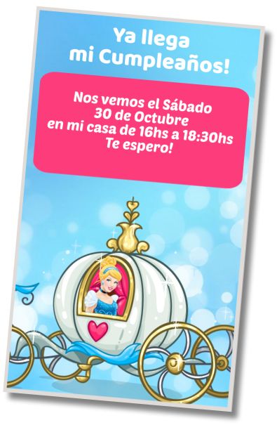 Hacer Invitación Virtual Cumpleaños estilo Cenicienta