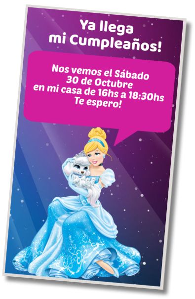 Hacer Invitación Virtual Fiesta de Pijamas Cenicienta