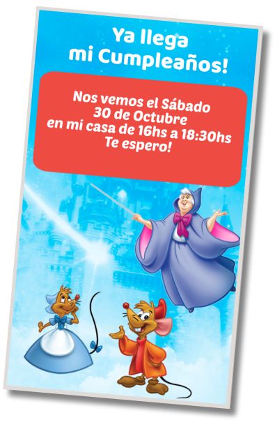 Hacer Invitación Virtual Fiesta de Disfraces Cenicienta