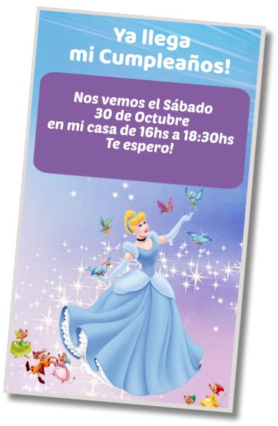 Hacer Invitación Virtual Cumpleaños Cenicienta