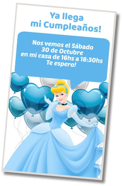 Hacer Invitación Virtual Cumpleaños Fiesta de Alberca Cenicienta