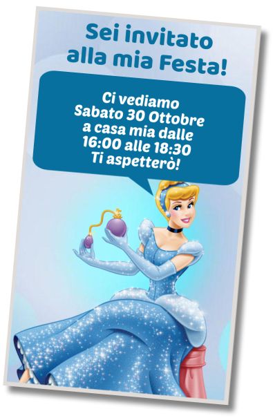 Invito Compleanno Festa a tema Cenerentola