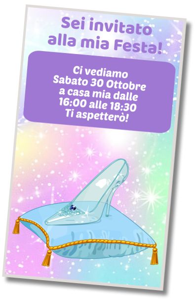 Invito di compleanno personalizzato gratuito Compleanno a Sorpresa di Cenerentola