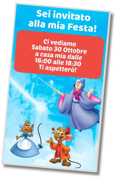 Invito Compleanno Festa in Costume di Cenerentola