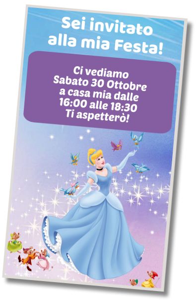 Invito di compleanno personalizzato gratuito Compleanno di Cenerentola