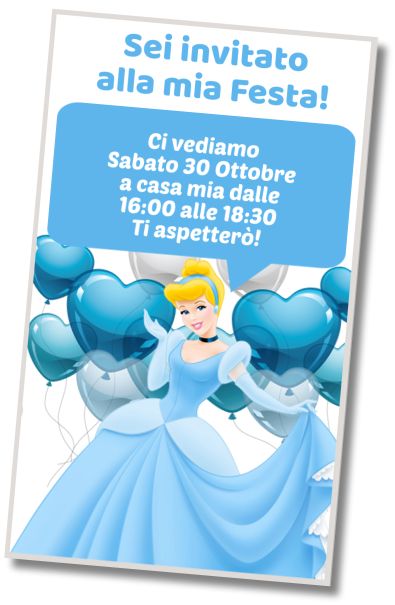 Invito di compleanno personalizzato gratuito Festa di Compleanno in Piscina Cenerentola