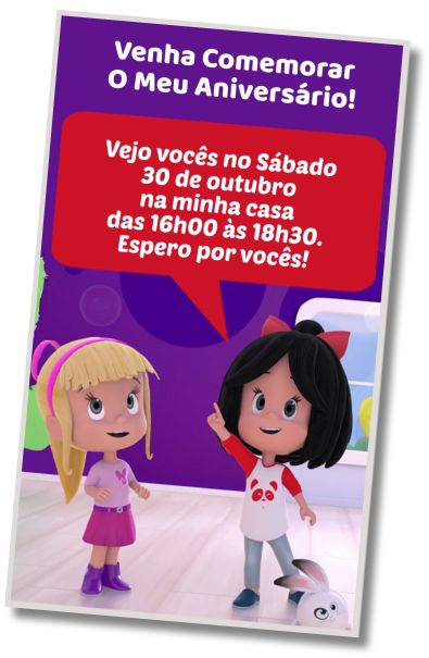 Convite de aniversário personalizado gratuito Festa de Aniversário Cleo e Cuquin