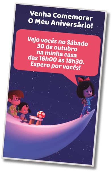 Convite de aniversário personalizado gratuito Festa do Pijama Cleo e Cuquin