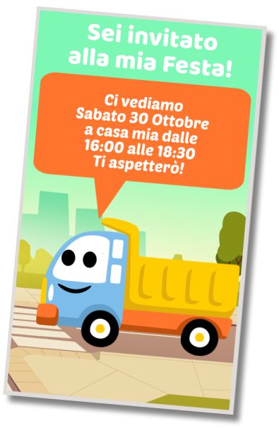 Invito di compleanno personalizzato gratuito Festa Camion per la Costruzione