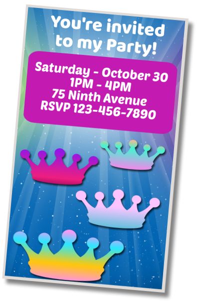 Free personalized birthday invitation Prince and Princess Party