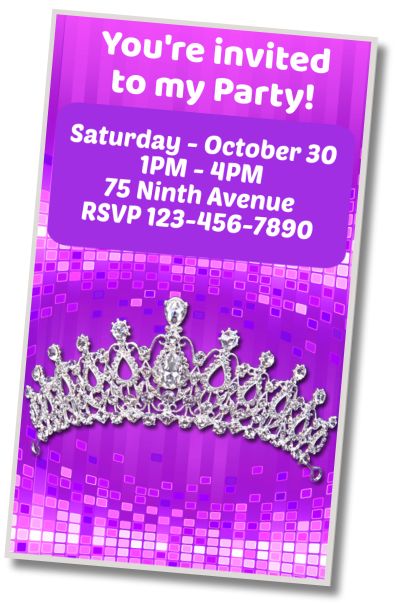 Free personalized birthday invitation Crown Festival