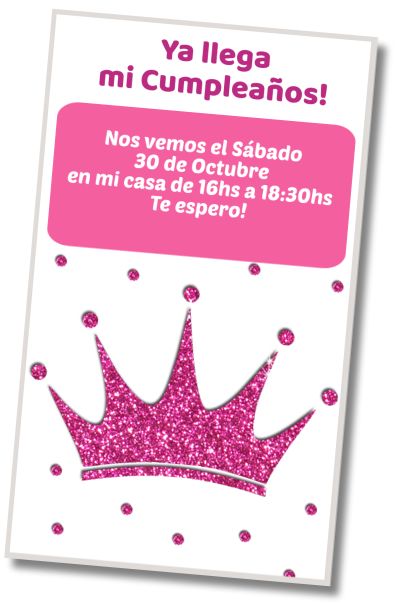 Invitación de cumpleaños personalizada gratis Cumpleaños de Coronas