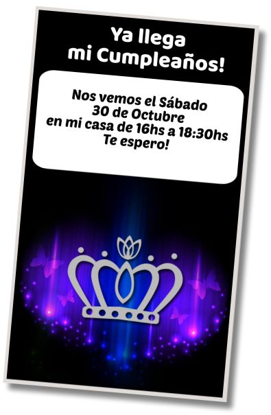 Invitación de cumpleaños personalizada gratis Fiesta de 15 de Coronas