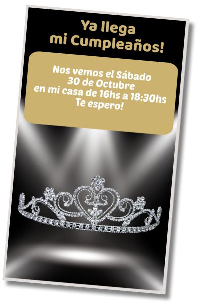 Invitación de cumpleaños personalizada gratis Cumpleaños Sorpresa con Coronas