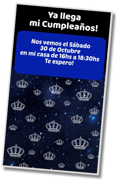 Invitación de cumpleaños personalizada gratis Fiesta en Piyamas Coronas