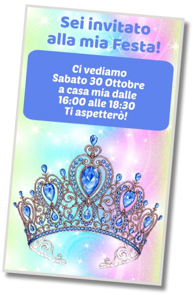 Invito di compleanno personalizzato gratuito Compleanno a Tema Corone