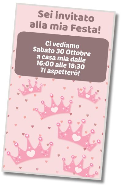 Invito Compleanno Compleanno della Principessa Spa