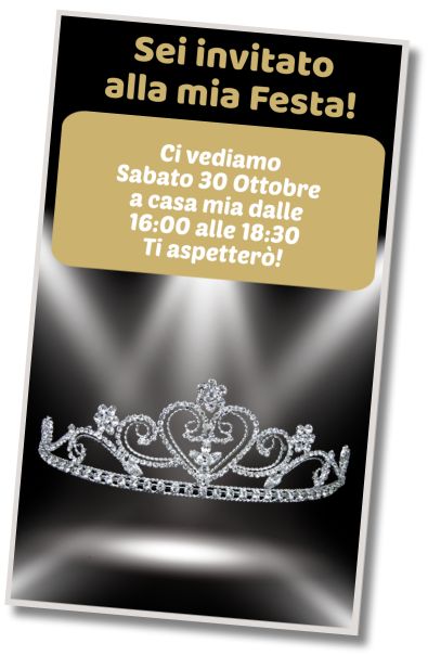 Invito Compleanno Compleanno a Sorpresa con Corone