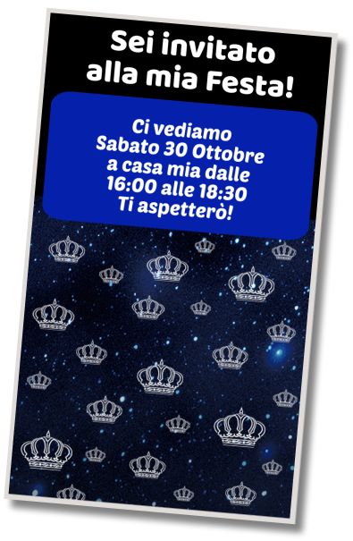 Invito Compleanno Festa in Pigiama Coronas