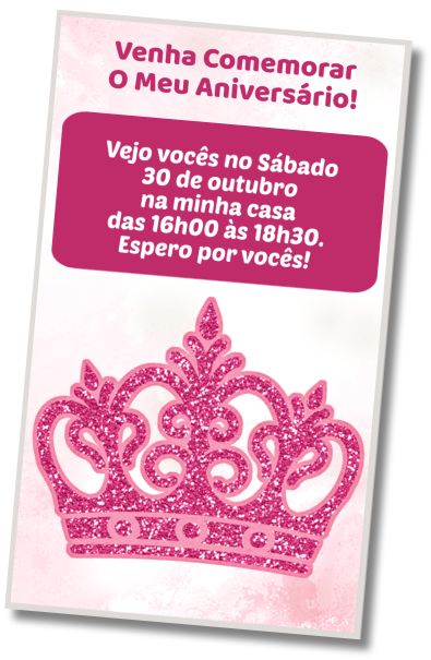 Faça um Convite Virtual Festa da Princesa
