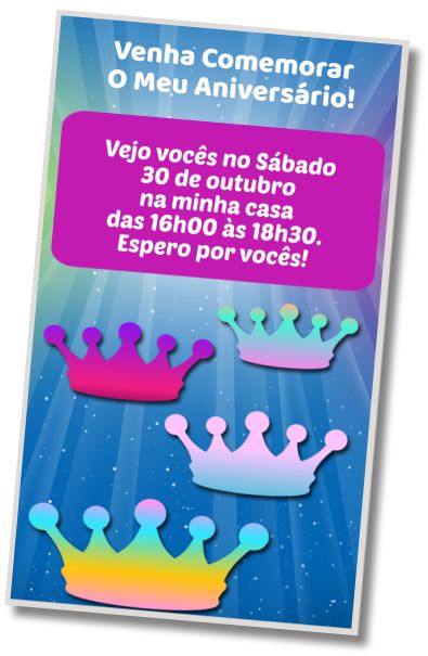Faça um Convite Virtual Festa Príncipe e Princesa