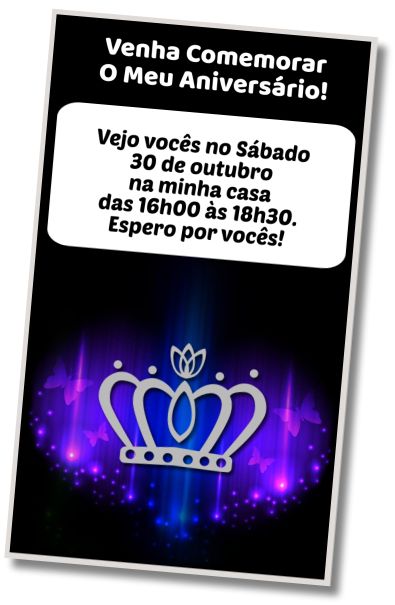 Faça um Convite Virtual Festa de 15 anos das Coroas