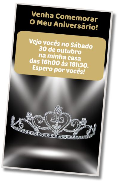 Faça um Convite Virtual Aniversário Surpresa com Coroas