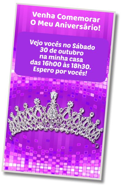Convite de aniversário personalizado gratuito Festival da Coroa