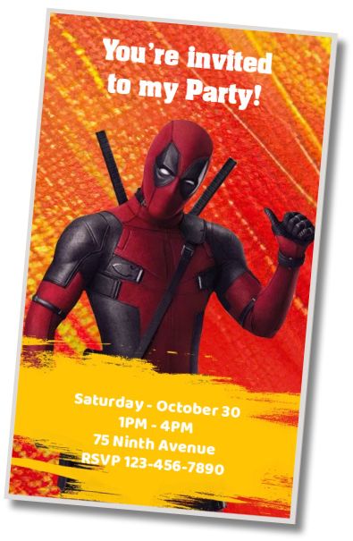 Free personalized birthday invitation Deadpool Birthday