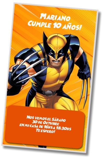 Invitación de cumpleaños personalizada gratis Plantilla Wolverine