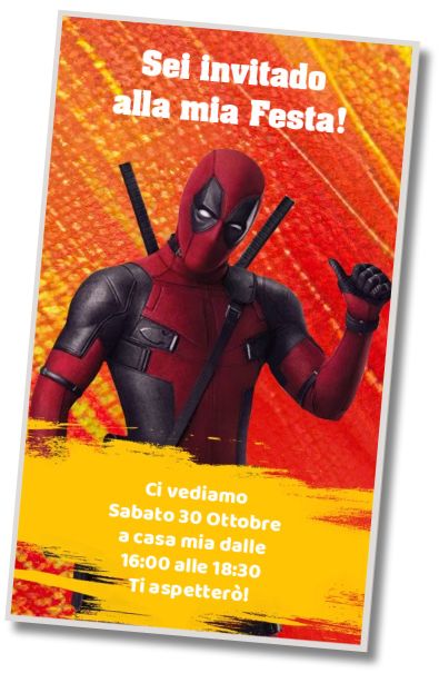 Invito di compleanno personalizzato gratis Compleanno di Deadpool