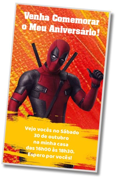 Convite de aniversário personalizado grátis Aniversário do Deadpool