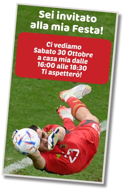 Invito di compleanno personalizzato gratuito Festa di Compleanno Calcio Dibu