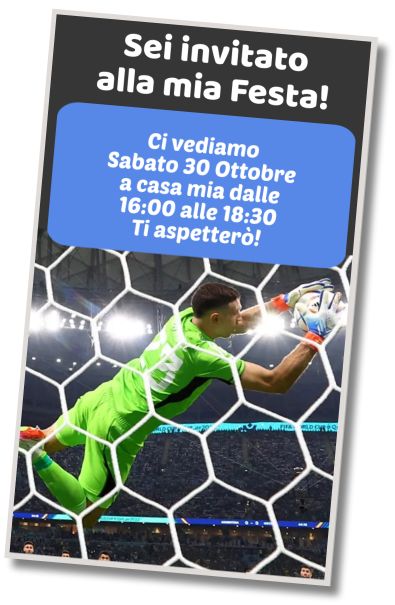 Invito di compleanno personalizzato gratuito Compleanno del Portiere Dibu Martinez